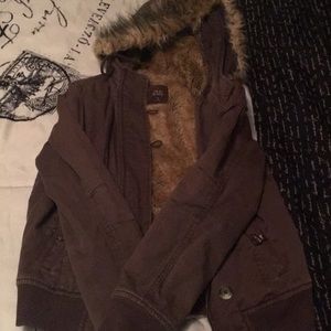 Brown Old Navy faux fur lined size M women’s coat